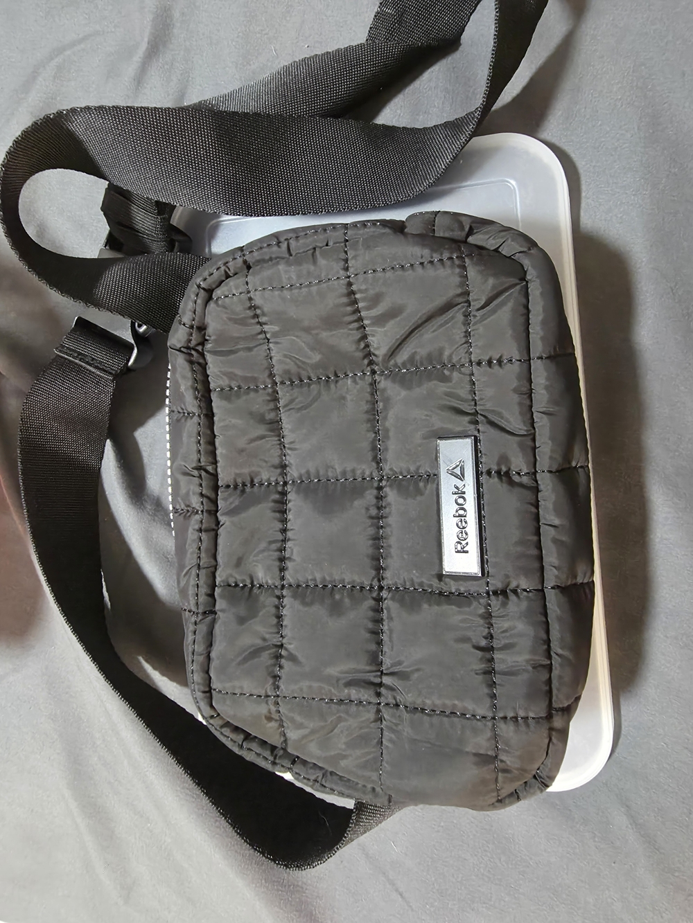 Reebok Black Quilted Belt Bag for Men